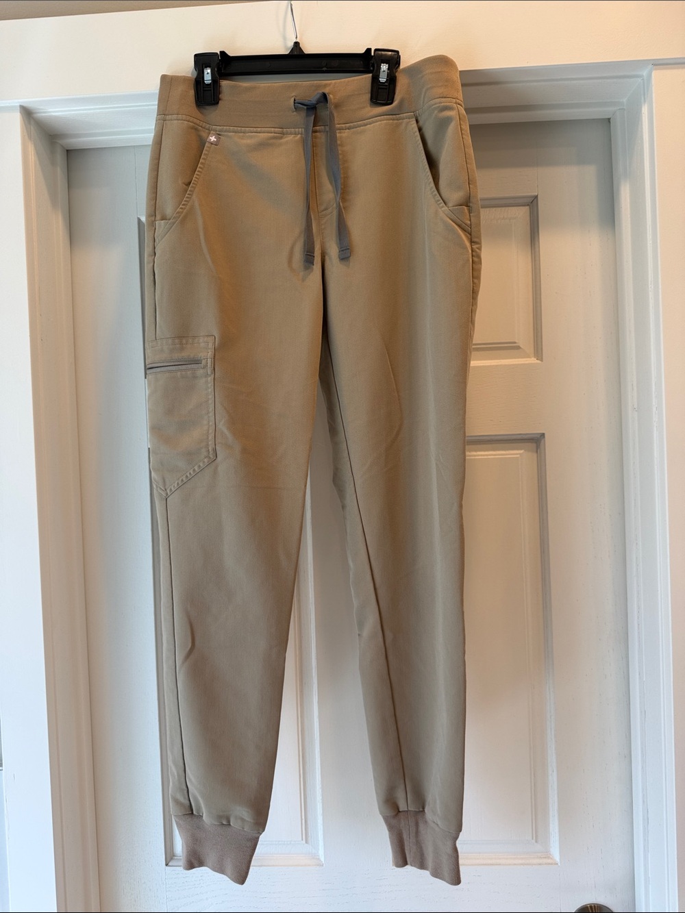 Figs Women's Tan Cargo Drawstring Joggers scrubs
